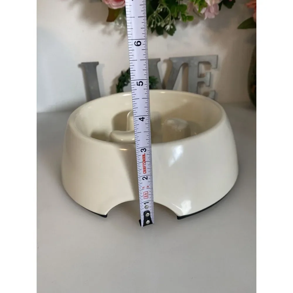 Frisco Cream Melamine Slow Feed Dog & Cat Bowl‎ Size Large 1.5 Cups 7
